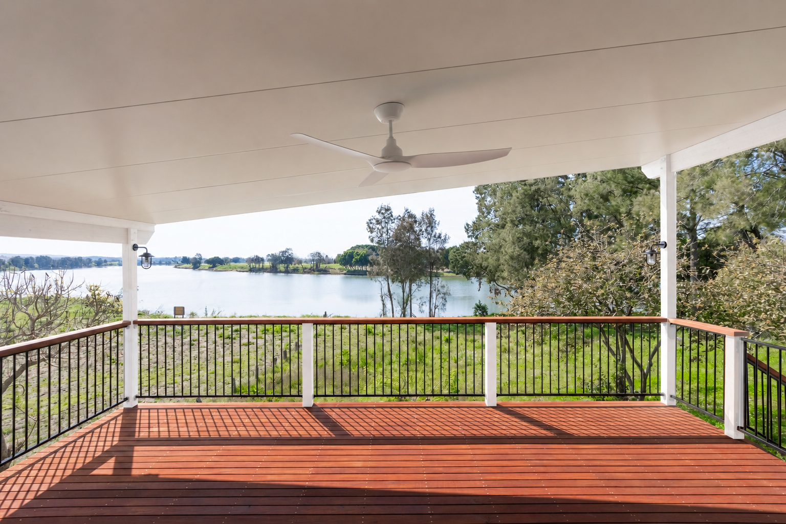 Insulated patio overlooking the river